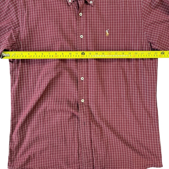 Vintage Polo RalphLauren Blake Button Down Shirt Men 16 Red White Plaid Pony 90s - Picture 9 of 11
